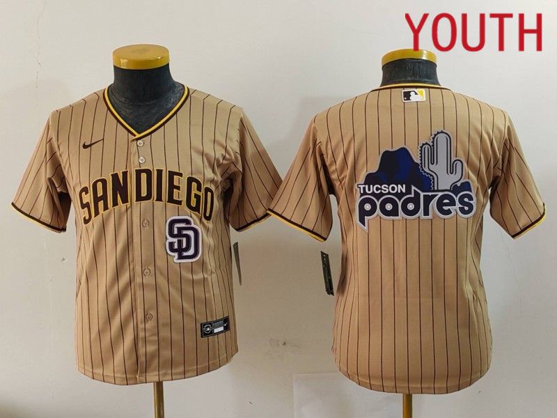 Youth San Diego Padres Blank Brown Stripe Game 2024 Nike MLB Jersey style 9022->youth mlb jersey->Youth Jersey